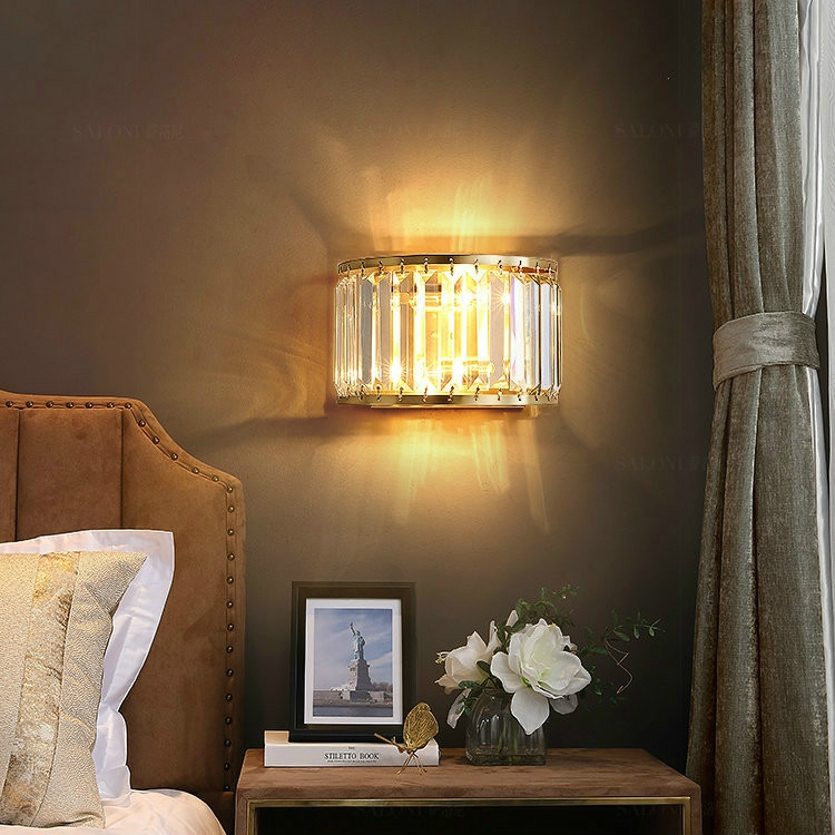 

E14 LED Lamp Copper Crystal Living Room Lamp Wall Lamp Simple Aisle Lights Bedroom Lamps( three color light )