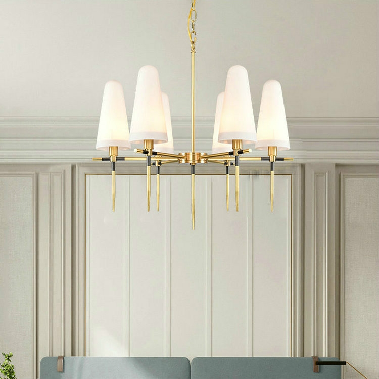 

6 Heads Copper Simple Restaurant Model Room Chandelier(Warm Light )