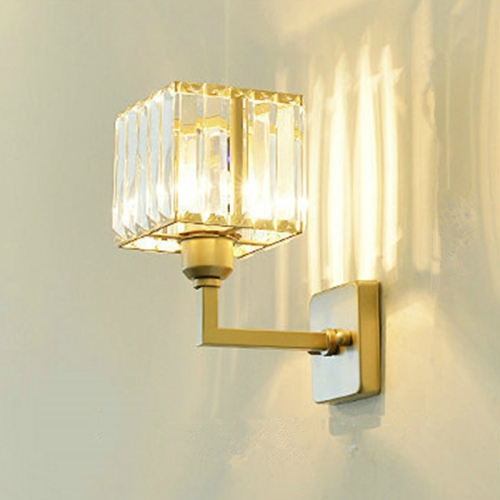 

E27 LED Crystal Lamp Bedside Lamp Bedroom Living Room Wall Lamp, Light color: D(LED Warm Light 5W)