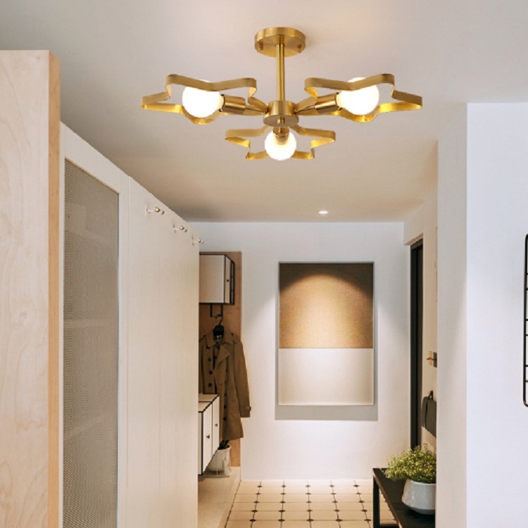 

3 Heads Copper Five-pointed Star Warm Romantic Ceiling Lamp(Warm White)