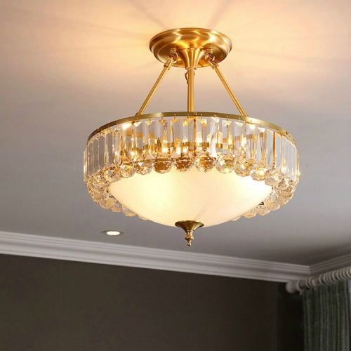 

46cm Round Copper Crystal Chandelier without Light Source