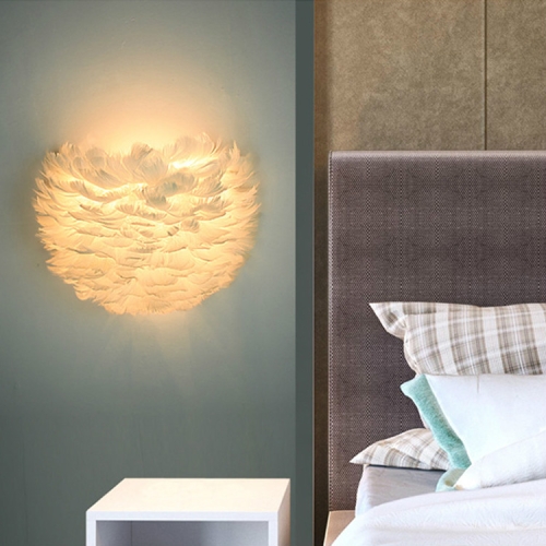 

Single Head Creative Dimming Feather Wall Light without Light Source