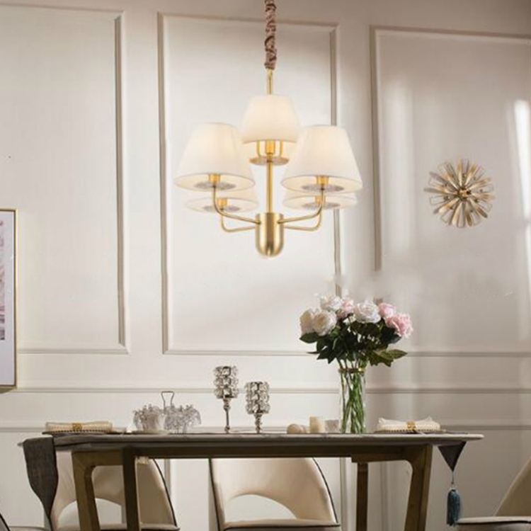 

5 Heads Personality Fashion Warm Copper Living Room Dining Room Chandelier with 12W Warm White LED