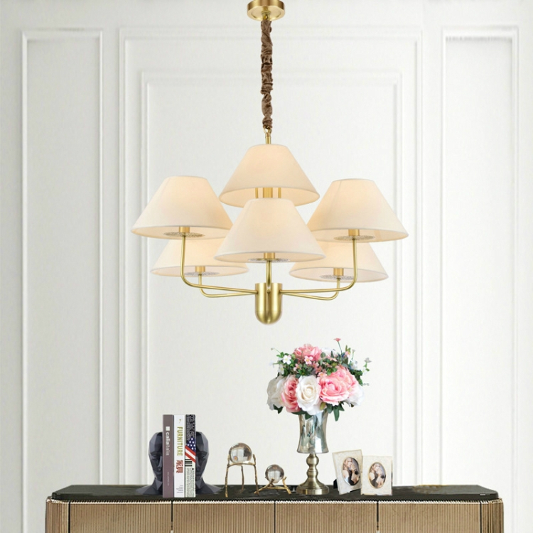 

7 Heads Personality Fashion Warm Copper Living Room Dining Room Chandelier with 12W Warm White LED