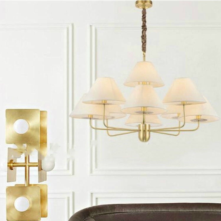 

9 Heads Personality Fashion Warm Copper Living Room Dining Room Chandelier with 12W Warm White LED