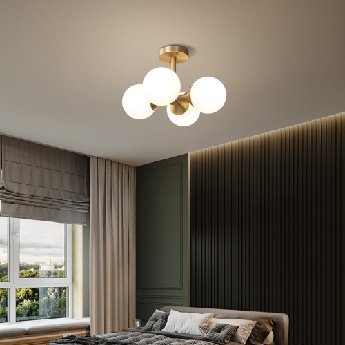

4 Heads Modern Creative All-copper Ceiling Lamp with 5W Warm Light LED