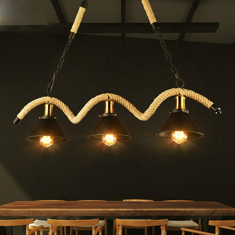 

3 Heads Vintage Industrial Style Restaurant Bar Chandelier, Power source: Without Light Source