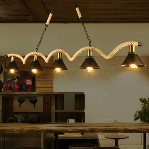 

5 Heads Vintage Industrial Style Restaurant Bar Chandelier, Power source: Without Light Source