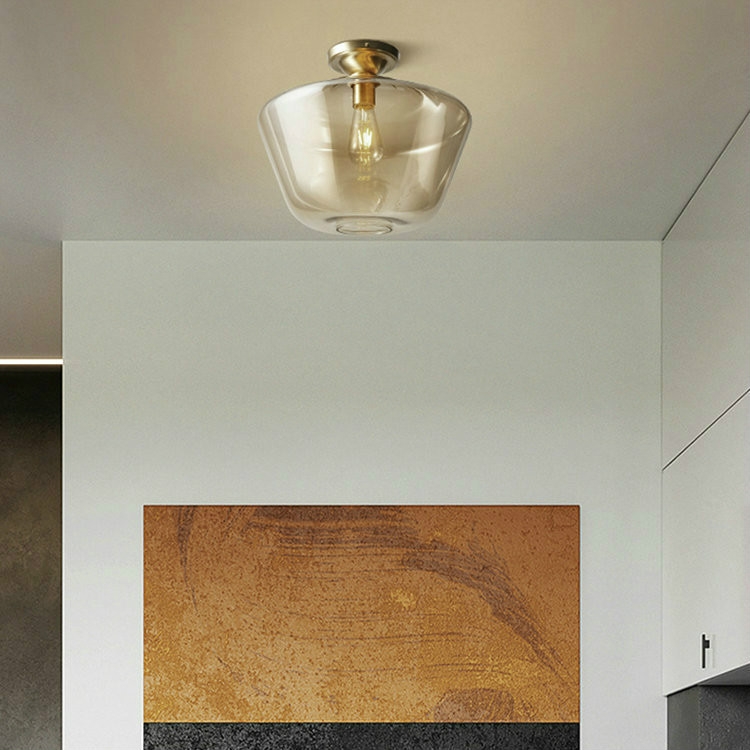 

Bar Restaurant Simple Copper Ceiling Lamp, Power source: White Light( Full Copper Style B)