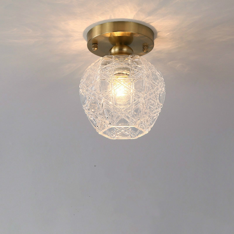 

D Simple Walkway Copper Lamp Single Head Corridor Hall Porch Ceiling Lights with White Light LED