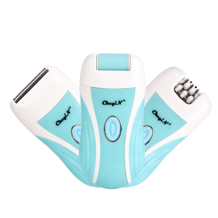 

3 In 1 Rechargeable Lady Epilator Women Electric Trimmer Hair Removal Depilador Shaver Razor Callus Dead Skin Remover Foot Care(Sky Blue )
