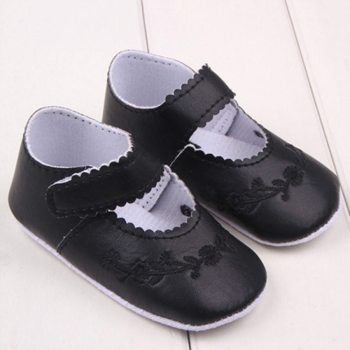 

Baby Girl First Walkers PU Leather Cute Princess Crib Shoes, Size:11cm(Black)