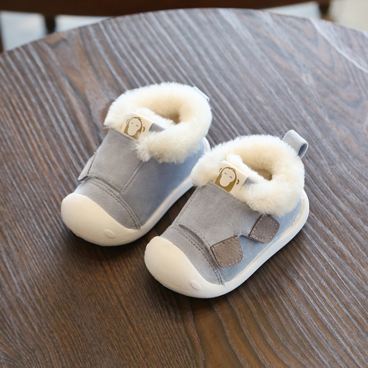 

Winter Infant Toddler Boots Warm Plush Baby Snow Boots Outdoor Soft Bottom Boots, Shoes Size:20(Blue)