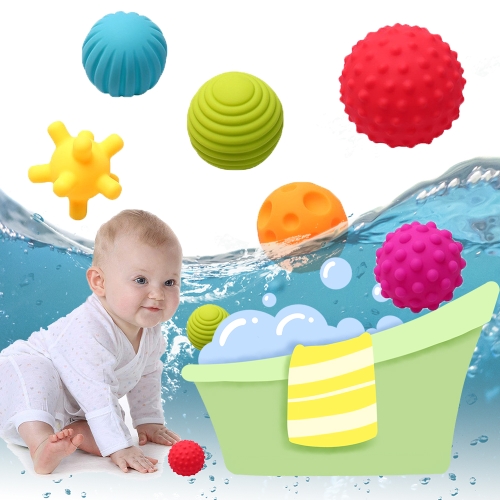 

6 in 1 Baby Bath Soft Ball Rubber Educational Tub Toys