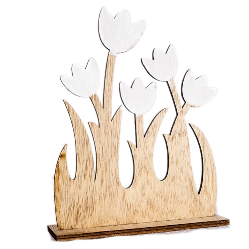 

2 PCS Easter Home Creative Wooden Simple Flower Decoration Ornaments(Solid )