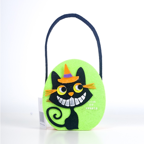 

2 PCS Halloween Candy Bags Fabric Felt Halloween Trick or Treat Candy Storage Basket Children's Shopping Basket(D Section )