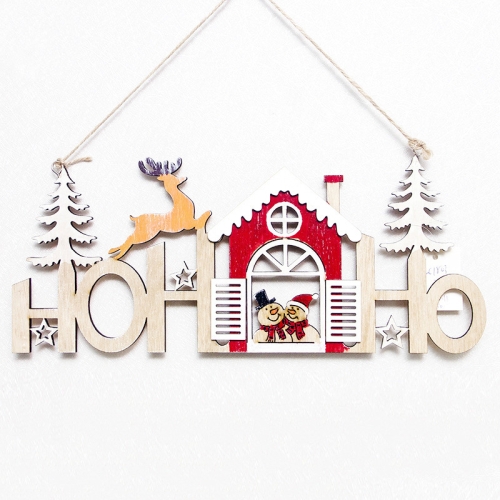 

2 PCS Christmas Wooden Decorative Tag Christmas Tree Hollow Letter Painted Wooden Ornament(Christmas Snowman Listing )