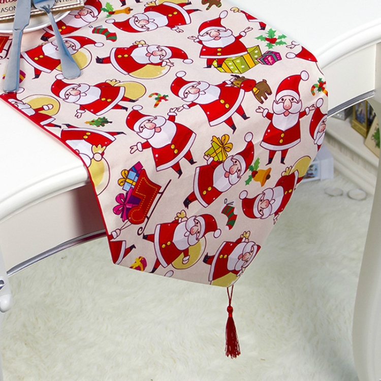 

2 PCS Christmas Double-layer Polyester Cotton Fabric Table Flag Decoration(Santa Claus)