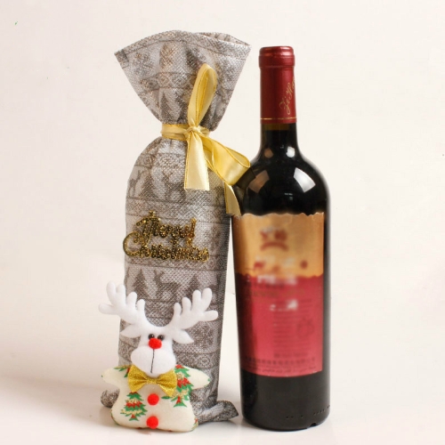 

2 PCS Christmas Decoration Bottle Set Wine Bag Christmas Day Atmosphere Layout, Random Pattern Delivery