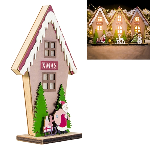 

2 PCS Christmas Painted Three-dimensional Lighted Cabin Accessories Scene Decoration(Old Man)