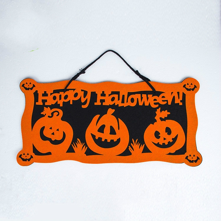 

2 PCS Halloween Creative Bat Bone Decoration Pendant Doorplate(Pumpkin )