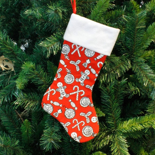 

2 PCS Print Christmas Socks Gift Bag Creative Christmas Tree Decoration(Crutch Print)