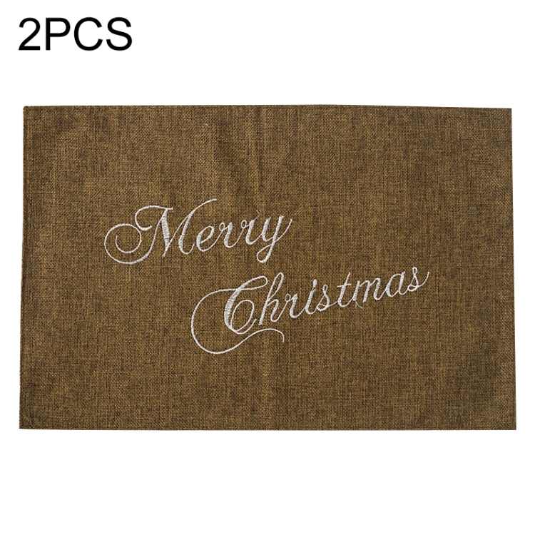 

2 PCS Christmas Decorations, Creative Christmas Table Mats, Knife and Fork Mats( Brown )