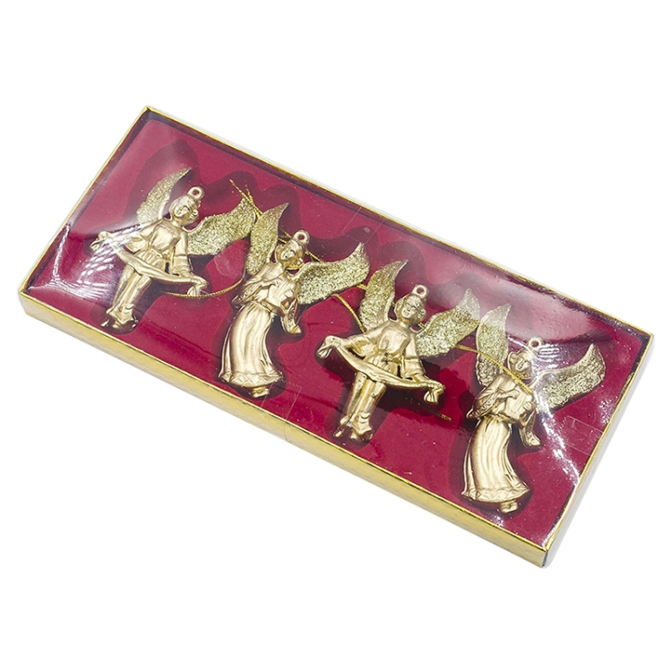 

2 PCS ChristmasGold Powder Acrylic Angel Pendant Ornament, Specification: Four Angels