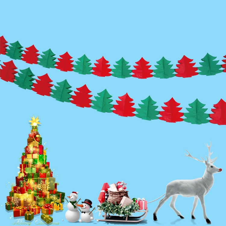 

2 PCS Christmas Paper Hollowed Out Flower Christmas Mall Hotel Decoration, Specification: Christmas Tree