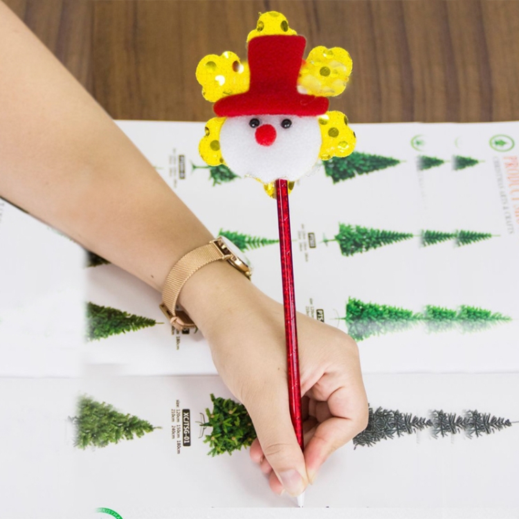 

2 PCS Christmas Decoration Ballpoint Pen Creative Cartoon Pen Cute Child Student Stationery(Christmas Snowman )