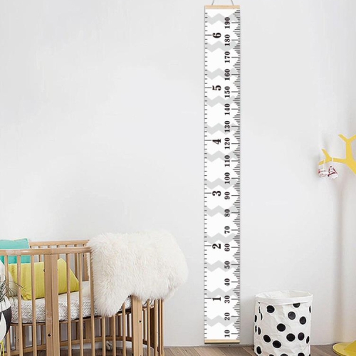 

Wooden Wall Hanging Kids Growth Chart Height Measure Ruler Wall Sticker for Kids Room Home Decoration(Gray Wave)