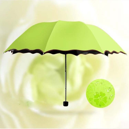 

2PCS Ladies Folding Three-fold All-weather umbrella, Size:95cm In Diameter(Fruit Green)