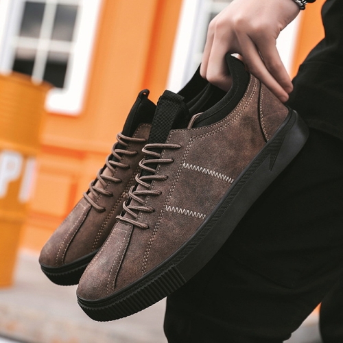 

Summer Breathable Lacing Men British Style Casual Shoes, Shoe Size:41(Brown)