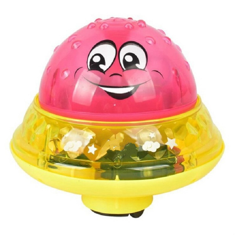 

Red with Base Baby Bathroom Play Water Bath Toy Children Electric Induction Sprinkler Ball with Light & Music