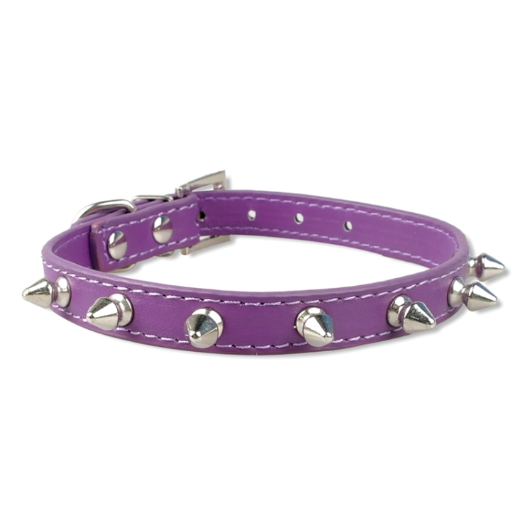 

Cat Dog Rivet Collar Pet Accessory Collar, Size: L(Purple)