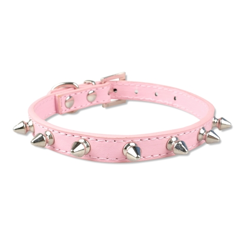 

Cat Dog Rivet Collar Pet Accessory Collar, Size: L(Pink)