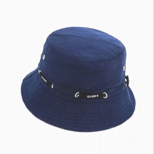 

2 PCS Fashionable Adjustable Cotton Bucket Cap Shade Fisherman Hat with Venting & String(Blue)