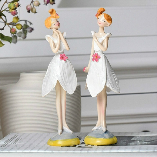 

2 PCS Resin Angel Statue Craft Wedding Gift Home Decor, Style: Standing