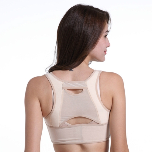 

Women Chest Posture Corrector Body Shaper Corset Adjustable Shoulder Back Correct Belt, Siz:L(Skin Color)