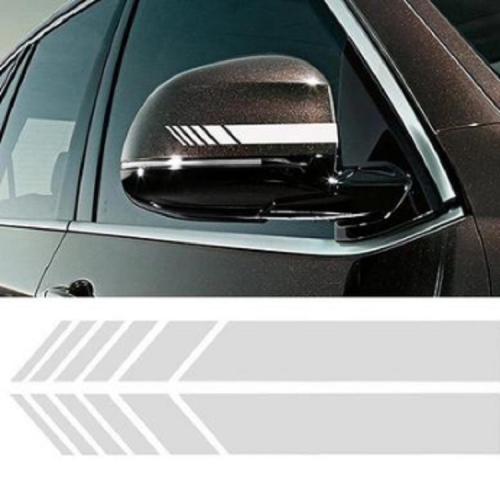 

10 PCS Simple Rearview Mirror Car Stickers Rearview Mirror Personality Scratches Reflective Car Stickers(White)