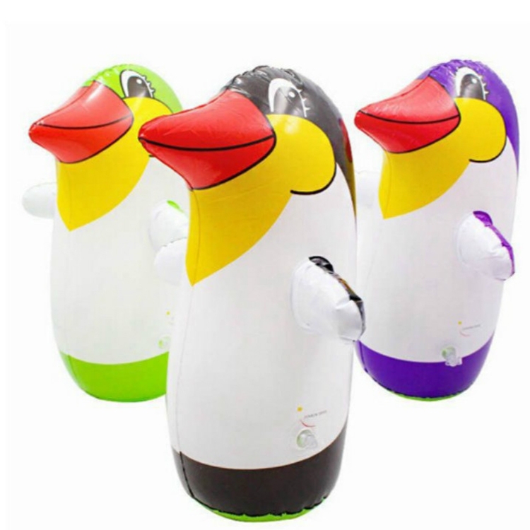 

3 PCS Outdoor Fun And Sports Soft Plastic Tumbler Inflatable Penguin for Children Indoor Play, Random Color Delivery