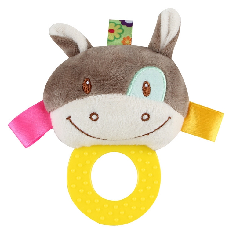 

Infant Hand Gripping Gum Rattle Plush Toy, Color: Donkey