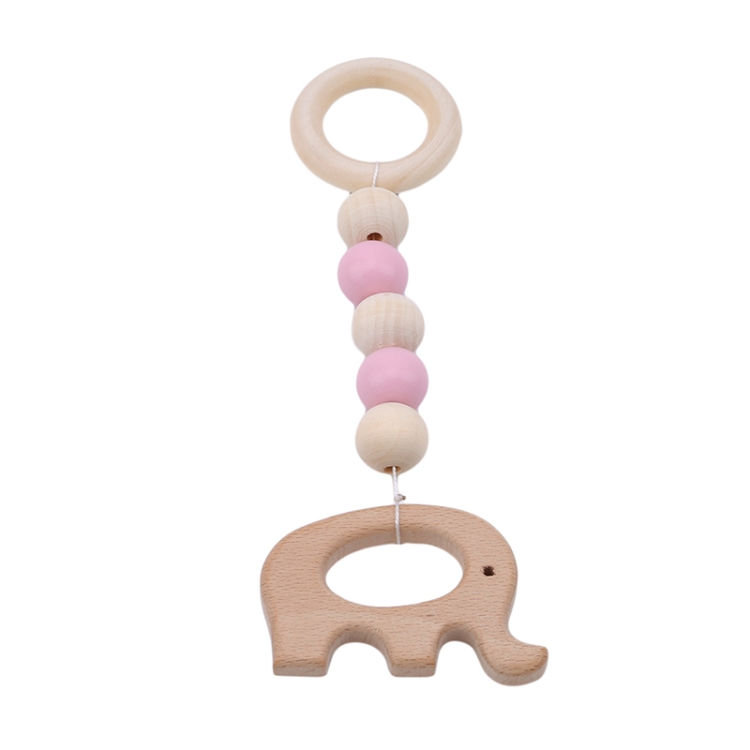 

Wooden Bead Toy String Beads Baby Room Hanging Decorations Child Pendant Photo Prop Toys For Children(Pink Elephant)