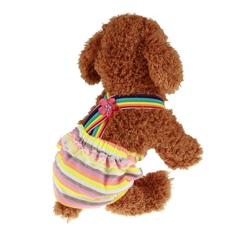 

Pet Straps Striped Physiological Pants Dog Pants, Size:XS(White Grey Purple)