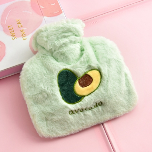 

Square Plush Hot Water Bag Cartoon Water Warm Bag(Green avocado)