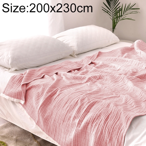

Spring and Summer Thick Washed Gauze Six Layer Nap Air Conditioning Blanket, Size:200x230cm, Color:Pink