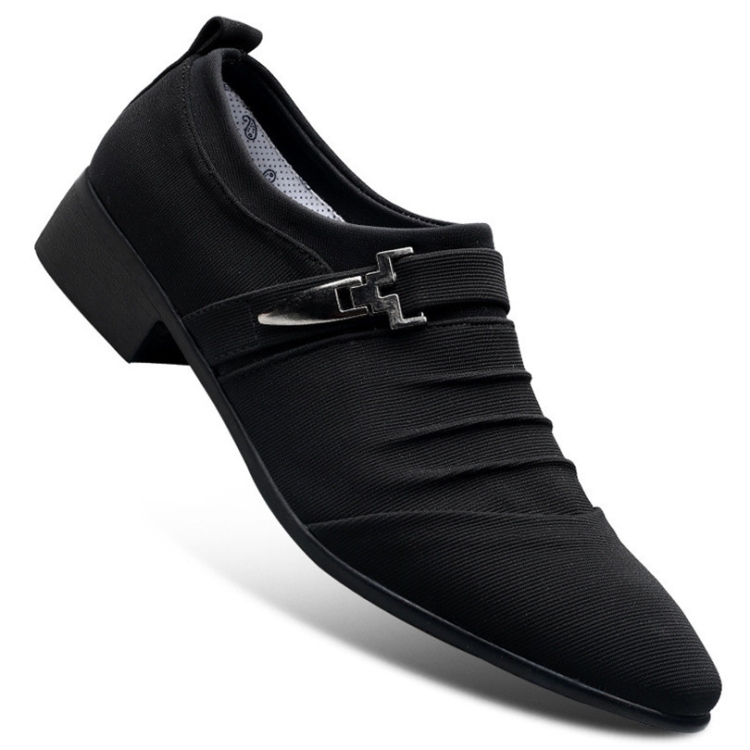 

Men Fashion Pointed Toe Casual Breathable Office Work Shoes, Size:39(Black)
