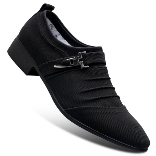 

Men Fashion Pointed Toe Casual Breathable Office Work Shoes, Size:42(Black)