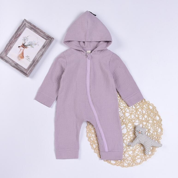

Spring and Autumn Baby Boys Romper Jumpsuit Cartoon Dinosaur Shape Clothing, Size:90cm(Purple)