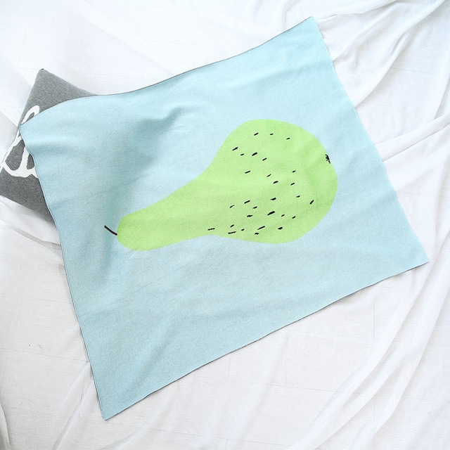 

Fruit Pattern Knit Wool Blanke(Pear)